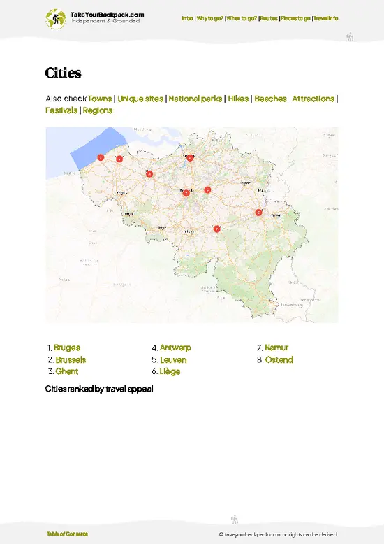 example page 6 from our offline Travel Guide for Belgium