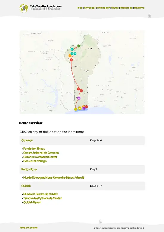example page 4 from our offline Travel Guide for Benin