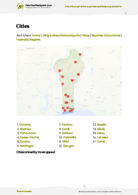 example page 6 from our offline Travel Guide for Benin