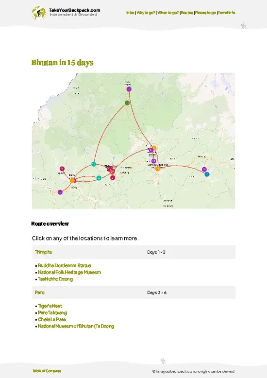 example page 4 from our offline Travel Guide for Bhutan