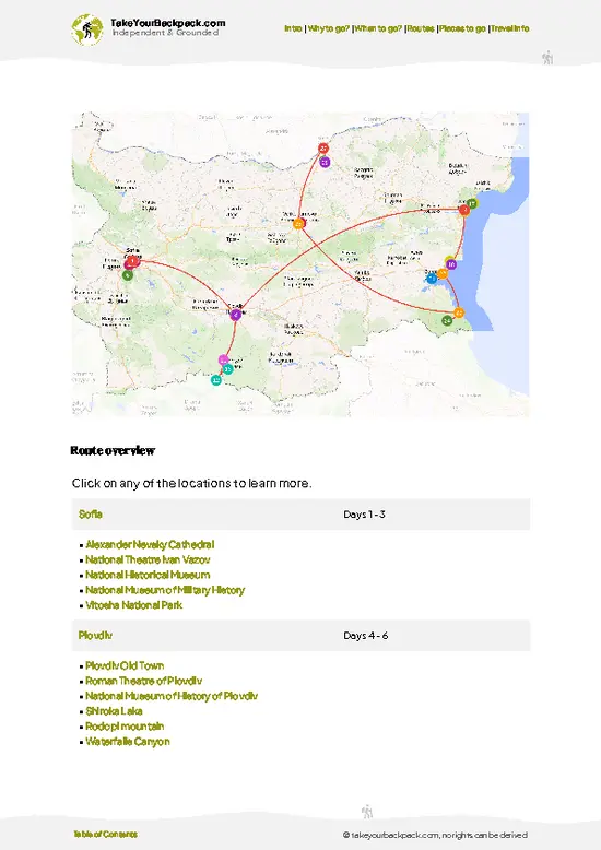 example page 4 from our offline Travel Guide for Bulgaria