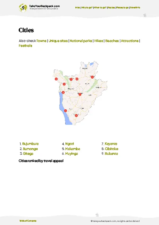 example page 6 from our offline Travel Guide for Burundi