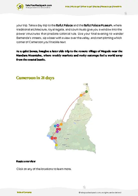 example page 4 from our offline Travel Guide for Cameroon
