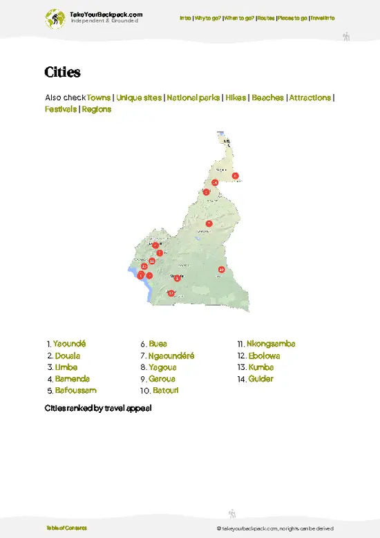 example page 6 from our offline Travel Guide for Cameroon