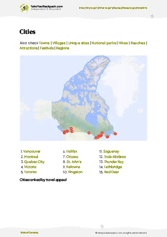example page 6 from our offline Travel Guide for Canada