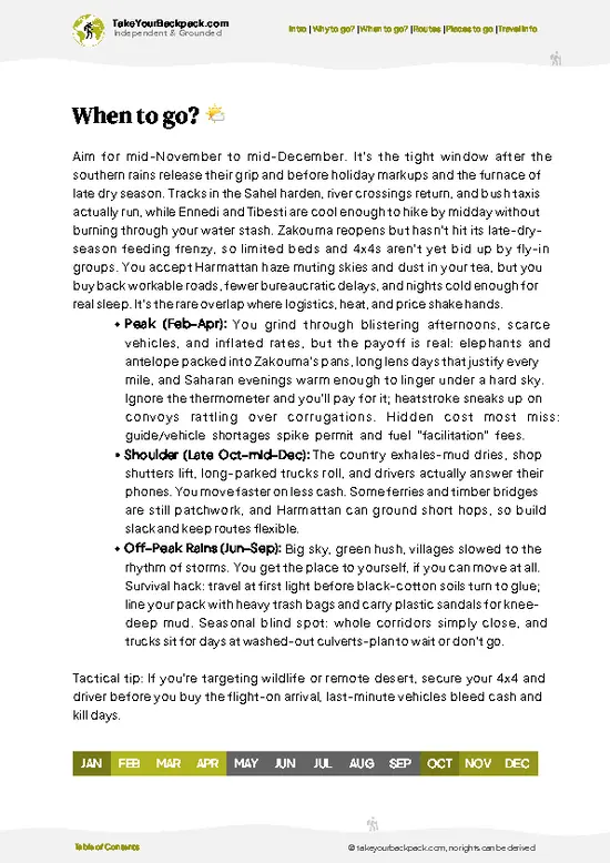 example page 3 from our offline Travel Guide for Chad