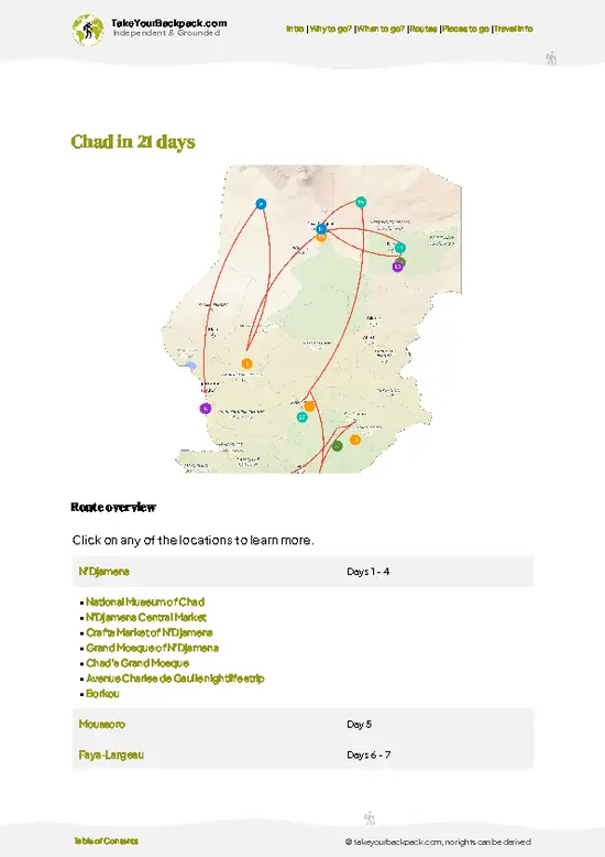 example page 4 from our offline Travel Guide for Chad