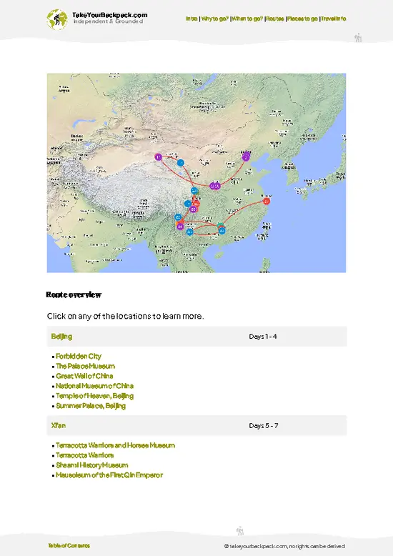 example page 4 from our offline Travel Guide for China