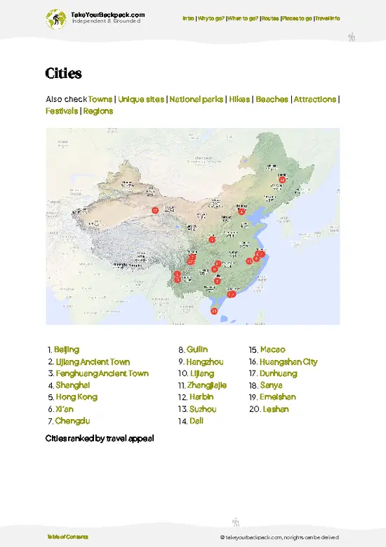 example page 6 from our offline Travel Guide for China