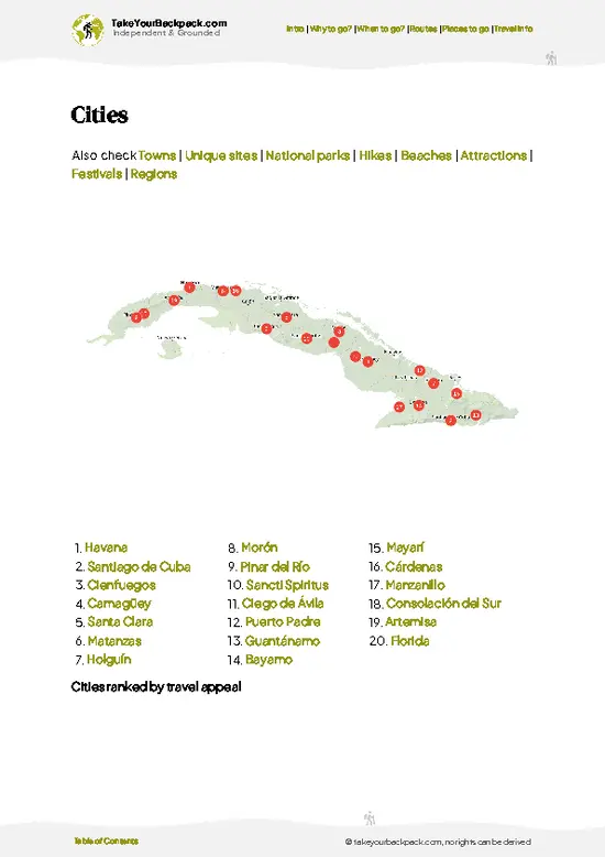 example page 6 from our offline Travel Guide for Cuba