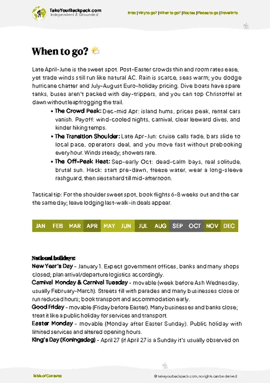 example page 3 from our offline Travel Guide for Curaçao