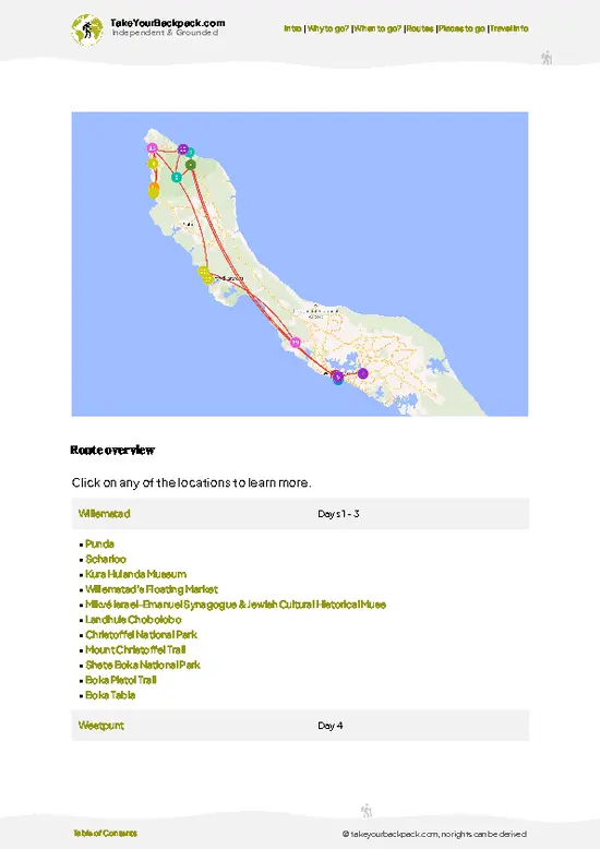 example page 4 from our offline Travel Guide for Curaçao