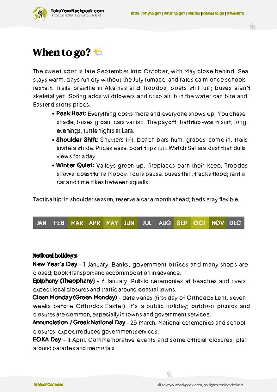 example page 3 from our offline Travel Guide for Cyprus