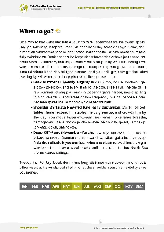 example page 3 from our offline Travel Guide for Denmark