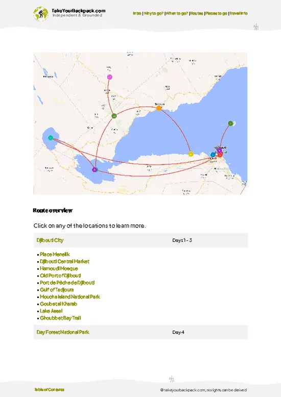 example page 4 from our offline Travel Guide for Djibouti
