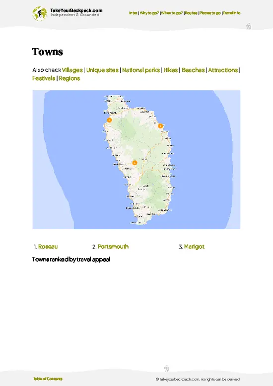 example page 6 from our offline Travel Guide for Dominica