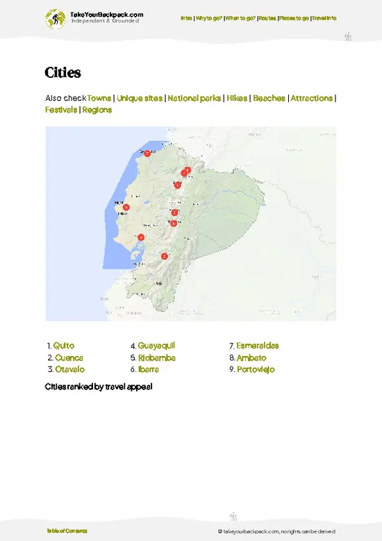 example page 6 from our offline Travel Guide for Ecuador