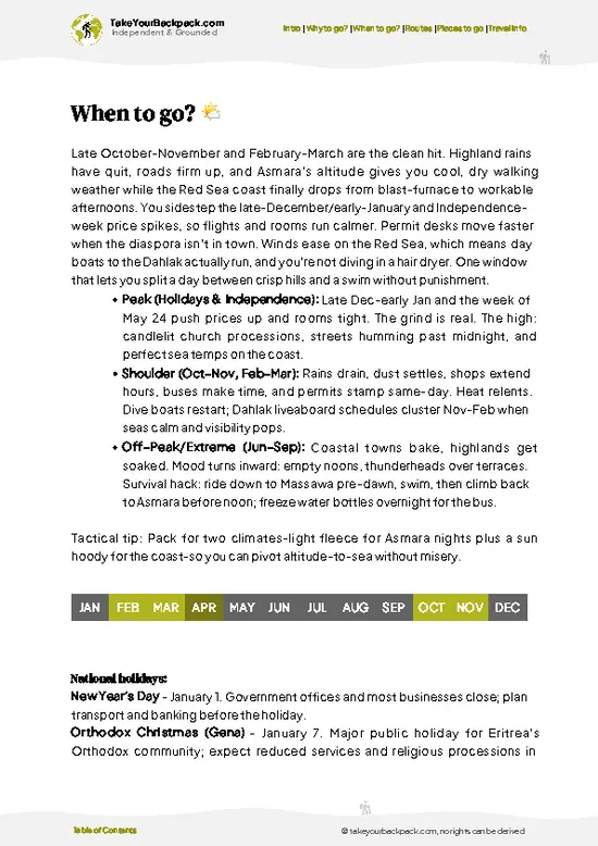example page 3 from our offline Travel Guide for Eritrea