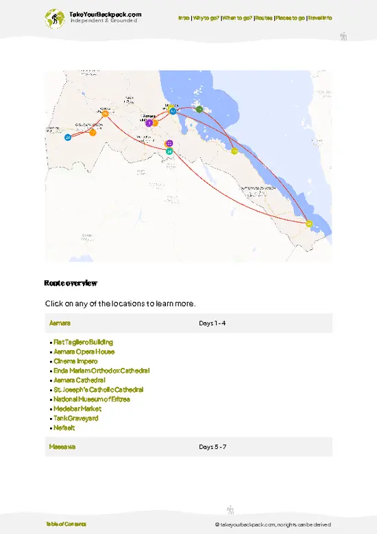 example page 4 from our offline Travel Guide for Eritrea