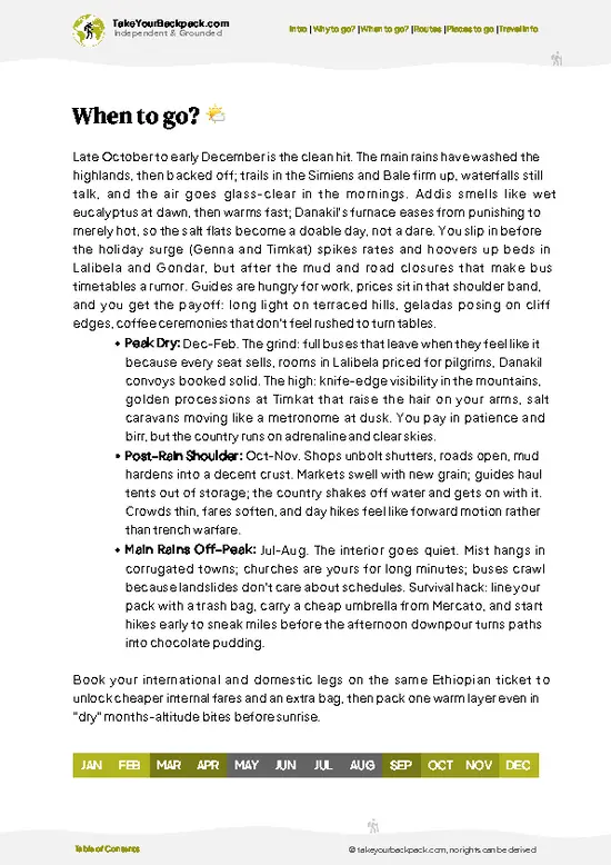 example page 3 from our offline Travel Guide for Ethiopia