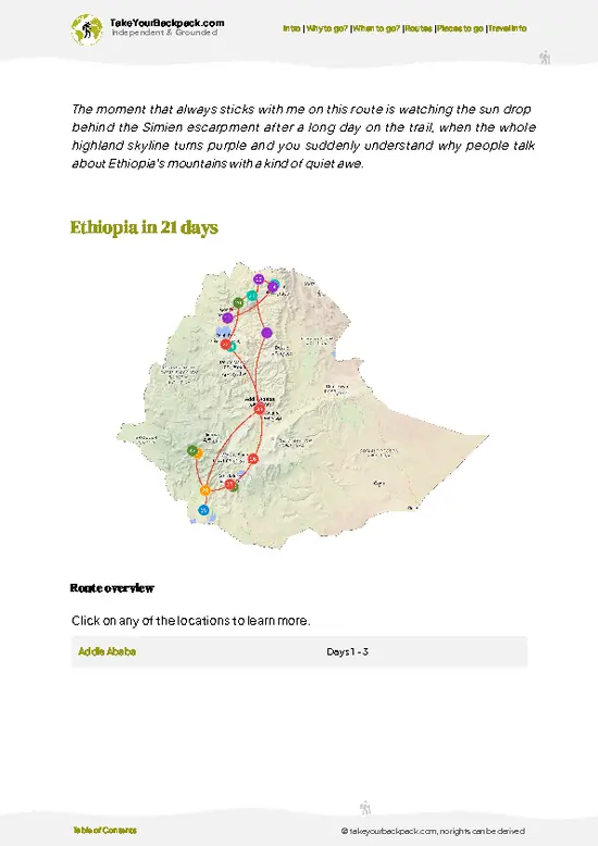 example page 4 from our offline Travel Guide for Ethiopia
