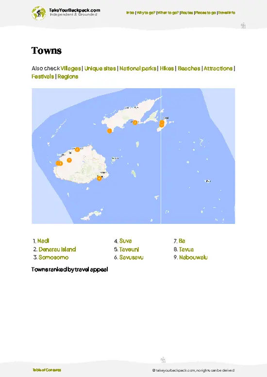 example page 6 from our offline Travel Guide for Fiji