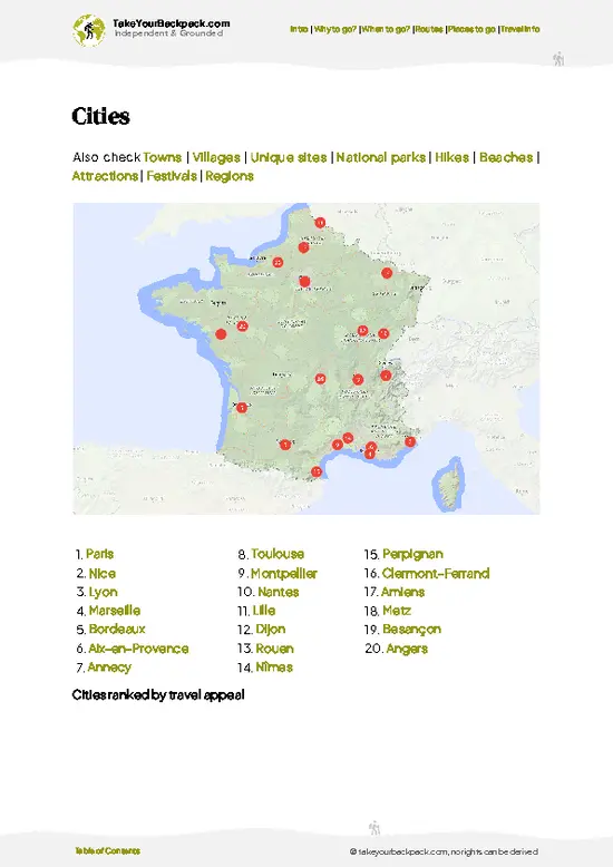 example page 6 from our offline Travel Guide for France
