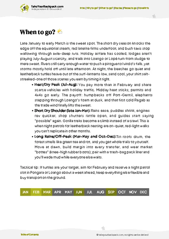 example page 3 from our offline Travel Guide for Gabon