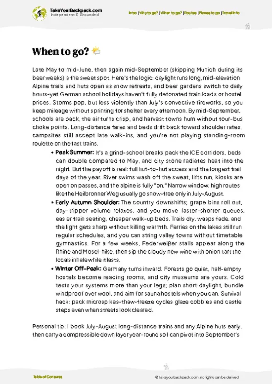 example page 3 from our offline Travel Guide for Germany
