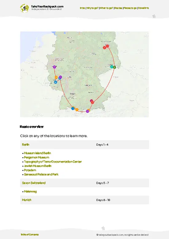 example page 4 from our offline Travel Guide for Germany