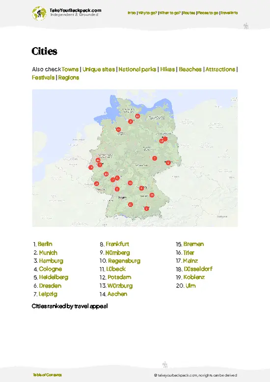 example page 6 from our offline Travel Guide for Germany