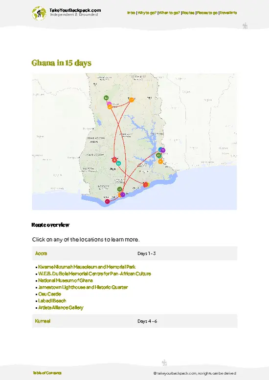 example page 4 from our offline Travel Guide for Ghana