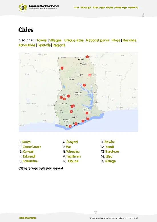 example page 6 from our offline Travel Guide for Ghana