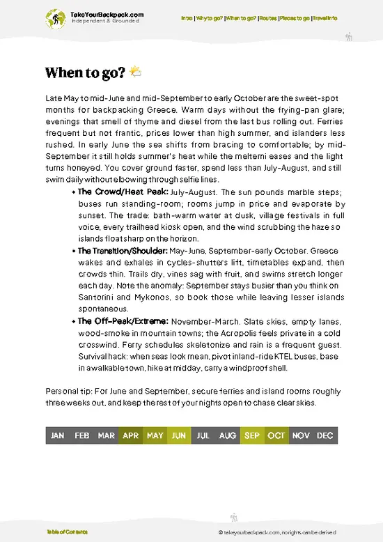 example page 3 from our offline Travel Guide for Greece