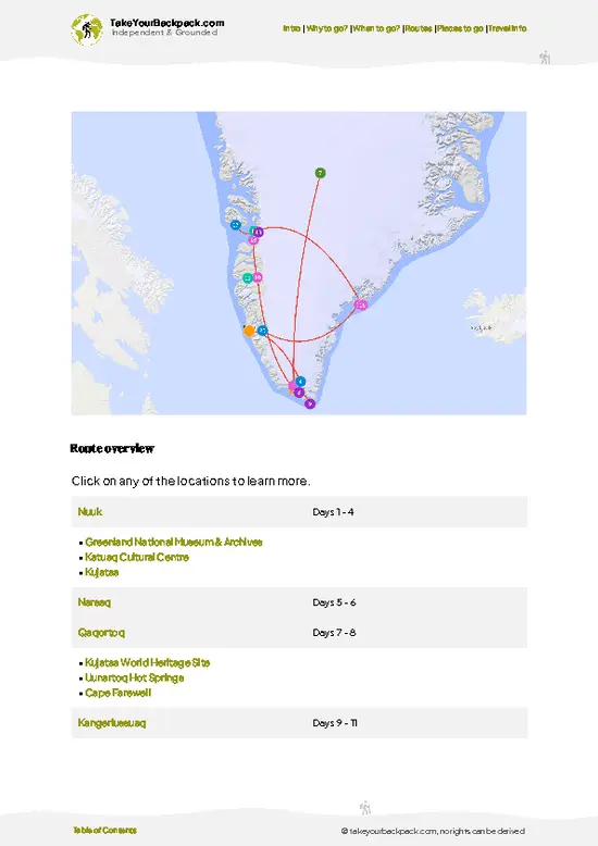 example page 4 from our offline Travel Guide for Greenland