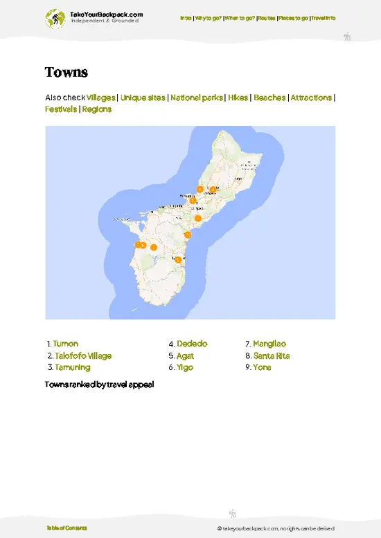 example page 6 from our offline Travel Guide for Guam
