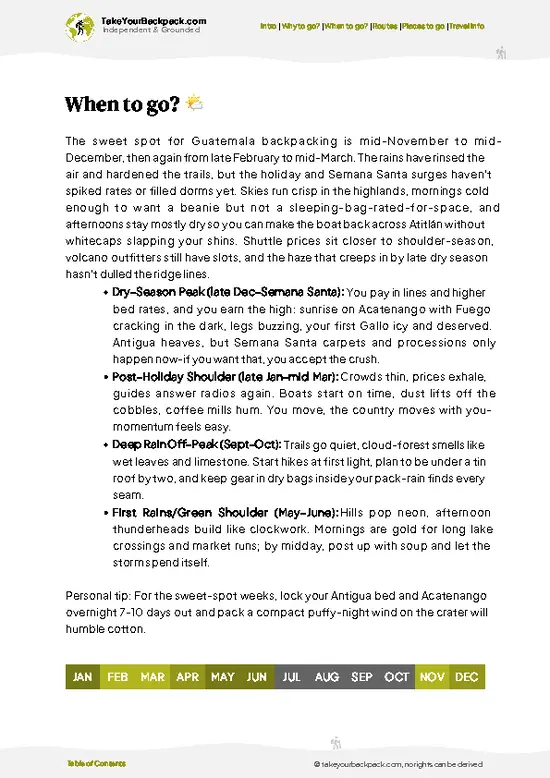 example page 3 from our offline Travel Guide for Guatemala