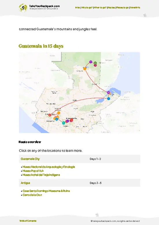 example page 4 from our offline Travel Guide for Guatemala