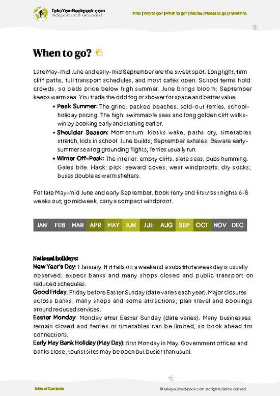 example page 3 from our offline Travel Guide for Guernsey