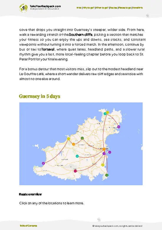 example page 4 from our offline Travel Guide for Guernsey