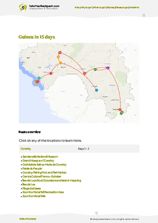 example page 4 from our offline Travel Guide for Guinea