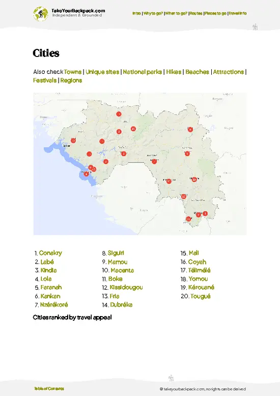 example page 6 from our offline Travel Guide for Guinea
