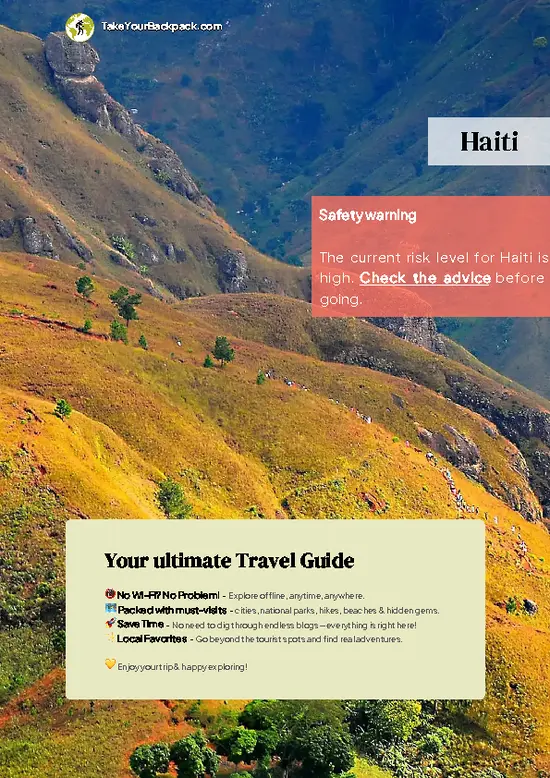 example page 0 from our offline Travel Guide for Haiti