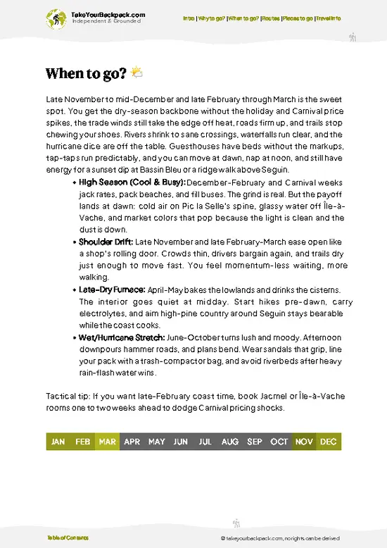 example page 3 from our offline Travel Guide for Haiti