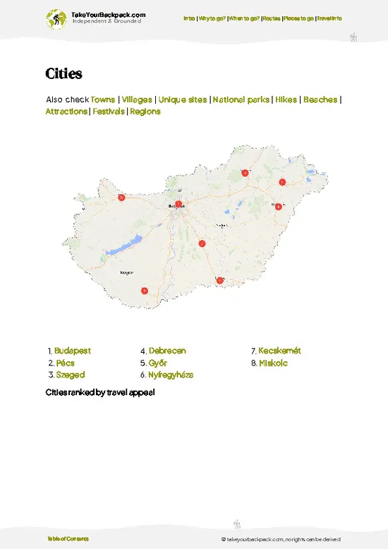 example page 6 from our offline Travel Guide for Hungary