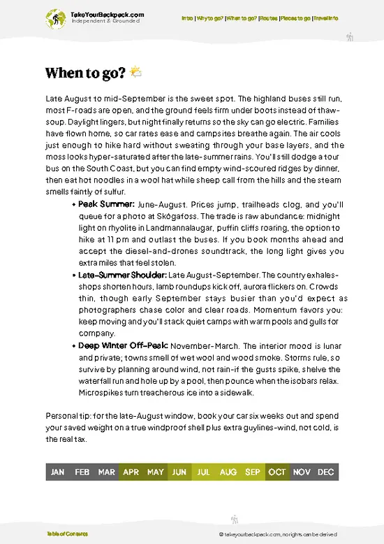 example page 3 from our offline Travel Guide for Iceland