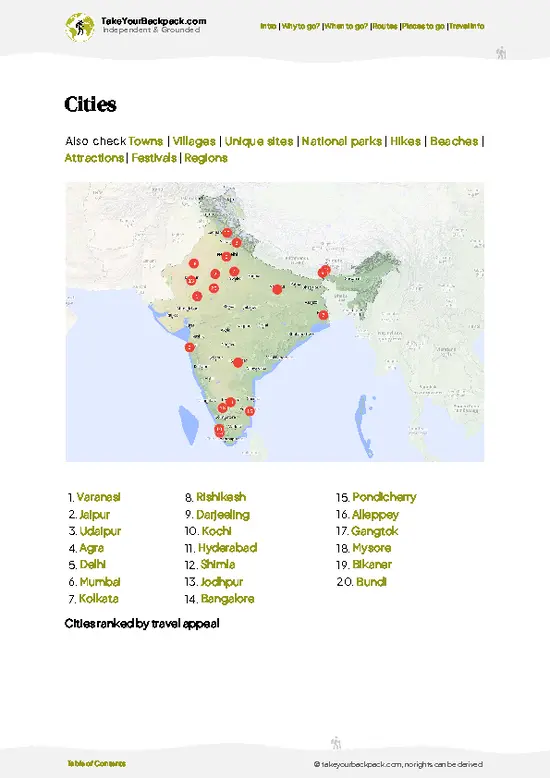 example page 6 from our offline Travel Guide for India