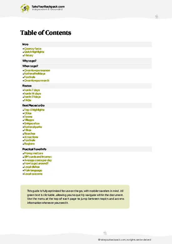 example page 2 from our offline Travel Guide for Iran