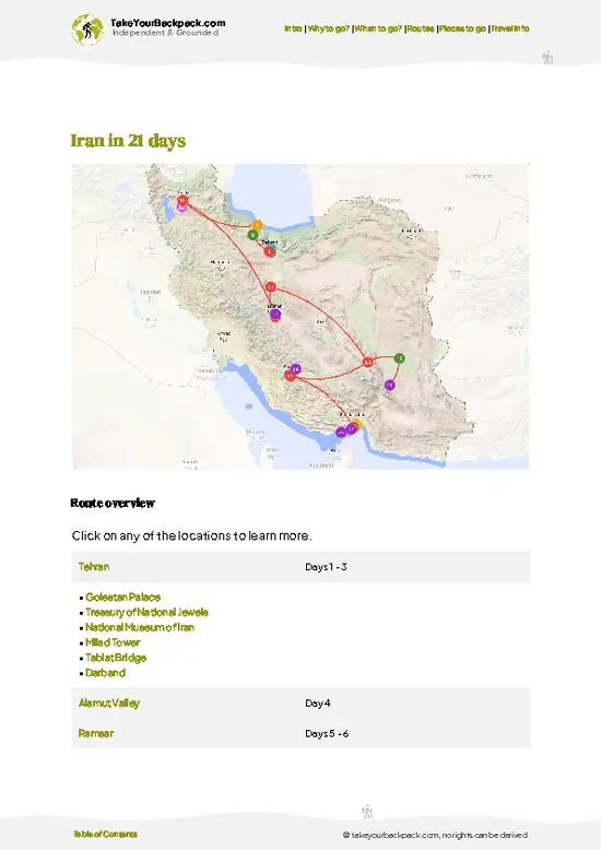 example page 4 from our offline Travel Guide for Iran