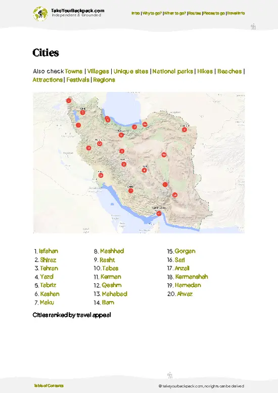 example page 6 from our offline Travel Guide for Iran